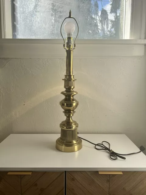 VINTAGE STIFFEL 1950s Heavy Brass Table Lamp, Bedside Table, End Table