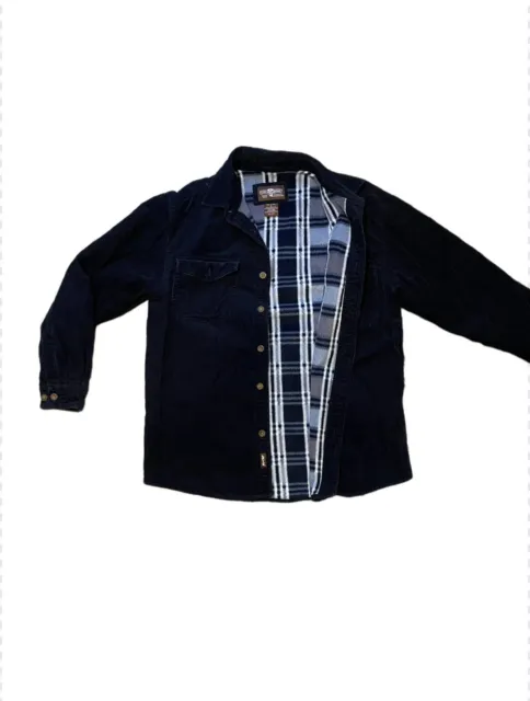 VTG Levi’s Corduroy Button Down Jacket Fleece Plaid Lined Men’s Size Medium Blue