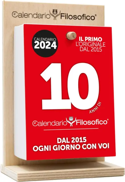 2024 Con Supporto in Legno, Il Primo E L'Originale Calendario Da Tavolo Con 365