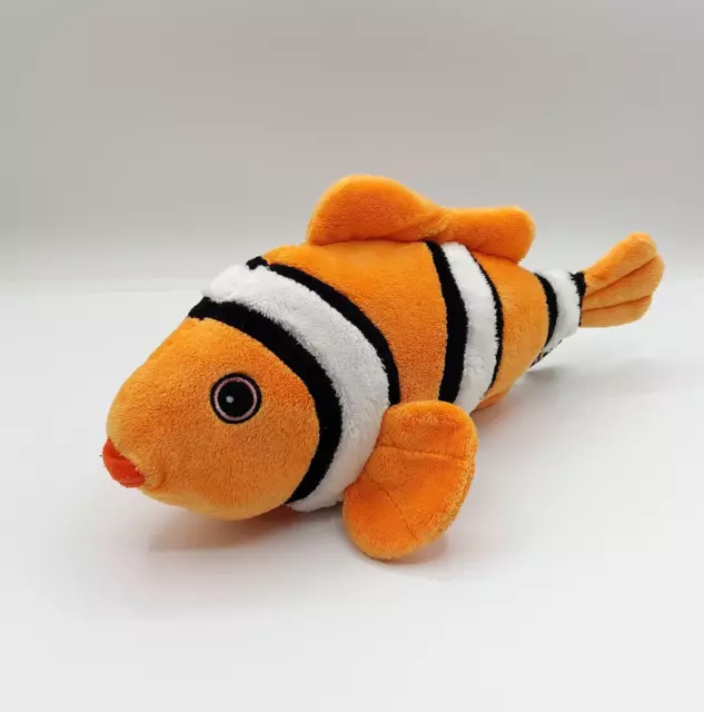 Peluche doudou poisson clown RAVENSDEN 32 cm orange blanc noir rose