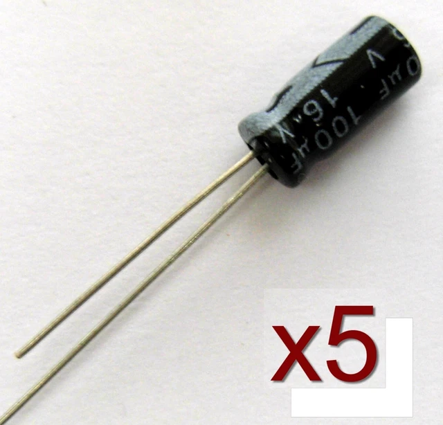 5x condensateur électrolytique 16V 100uF Electrolytic Aluminium Capacitor 11x5mm