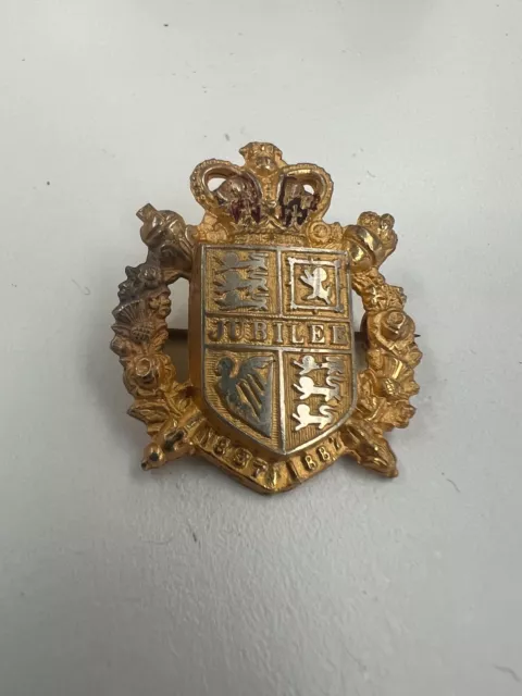 Victorian Jubilee Gilt Badge / Brooch - 1837-1887 Queen Victoria