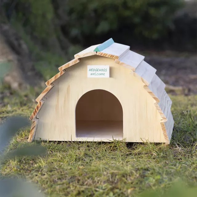 Casa de erizo salvaje en forma de arco de madera refugio de hibernación hogar para jardín