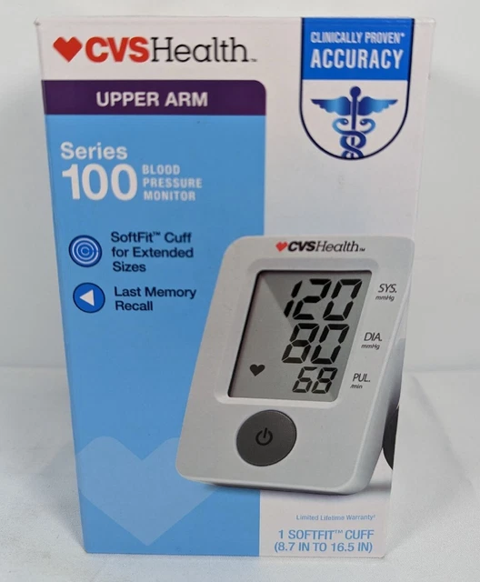 CVS SERIES 100 Upper Arm Blood Pressure Monitor w/ SoftFit Cuff New
