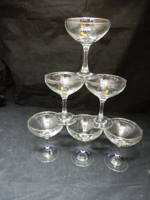 6 Vintage Babycham Glasses Party Celebration