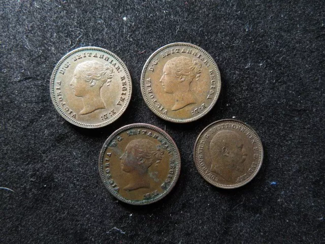 GB Victoria Copper Half Farthings (3) & Edward VII Third Farthing 1902