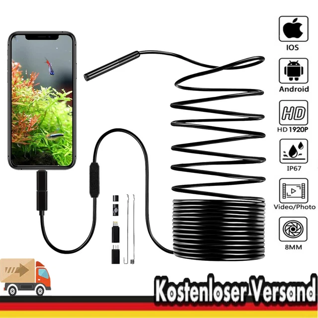 3M Endoskop InspektionKamera 1080P HD Endoskopkamera IP67 Für Android iOS iPhone