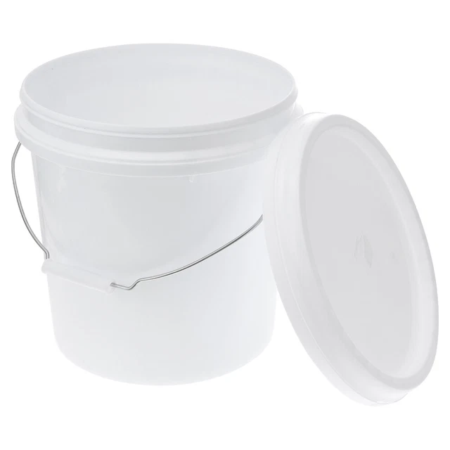 Secchio con coperchio, 16 litri, blu, per uso alimentare, ermetico e stabile, secchio vuoto con manico e chiusura, coperchio per alimenti, prodotti chimici, vernice per pareti, detersivi in polvere