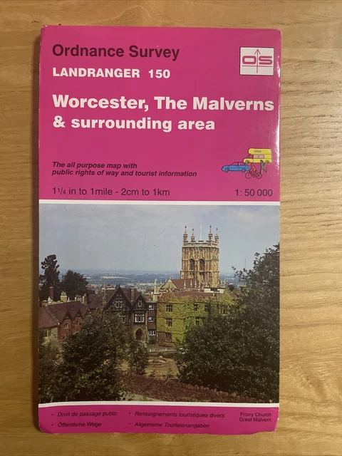 OS ORDNANCE SURVEY Landranger Map Sheet 150 Worcester & The Malverns ...