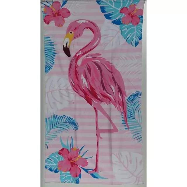 Grande Serviette De Plage Drap De Bain Microfibres Flamants Rose