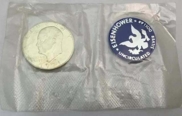 1971-S Eisenhower Dollar In Mint Original Packaging 40% Silver US Coin