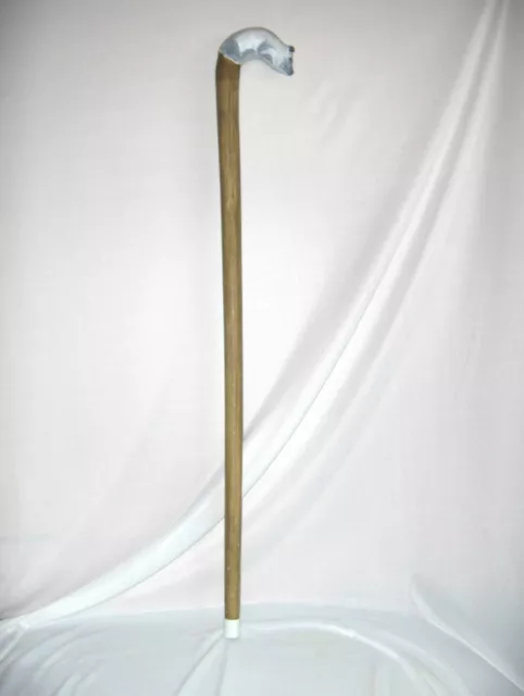 Vintage 35"  Wood Walking Stick Cane Native American Carved Animal Handle NICE