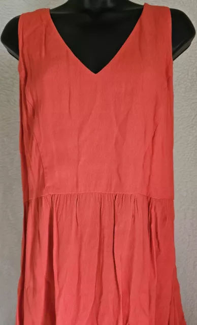 Anthropologie La Vi by Sam & Lavi Sundress Dress Size L Womens Coral Brown Hi Lo