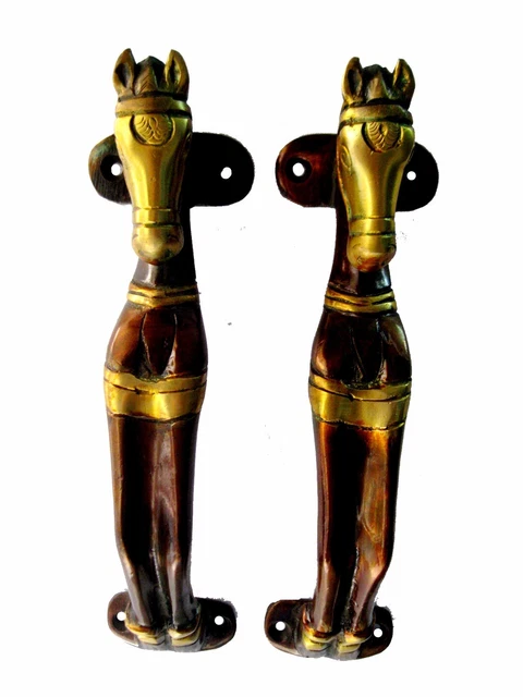 Horse Shape Antique Vintage Style Handmade Brass Door Handle/Door Pull Decor