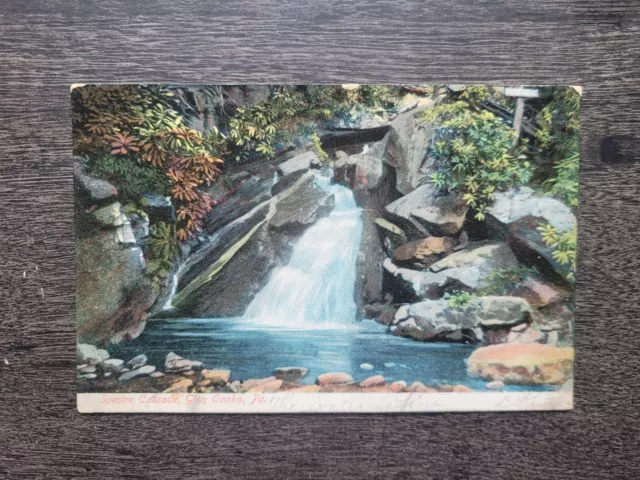 Vintage Postcard Spectre Cascade, Glen Onoko, Pennsylvania PA 1907 Lithochrome