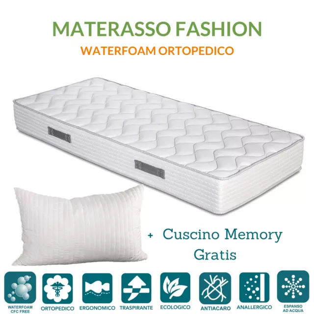 Matelas lit Simple 120X190 en Mousse H 20 cm Orthopédique avec Oreiller Gratuit