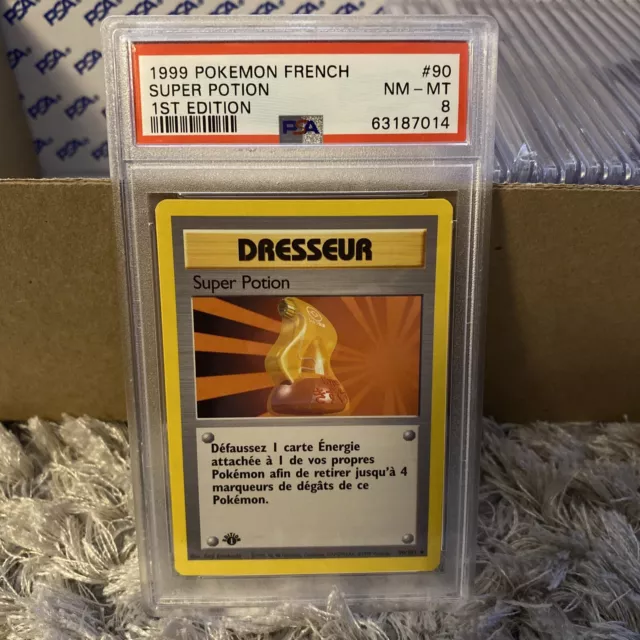 PSA 8 NM-MT French 1st Edition Base Set Super Potion 90/102 Pokémon Card