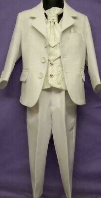 Brand New Boys Formal 4 Piece Suit Boy Prom Wedding Suit In White Ages 1 To 16