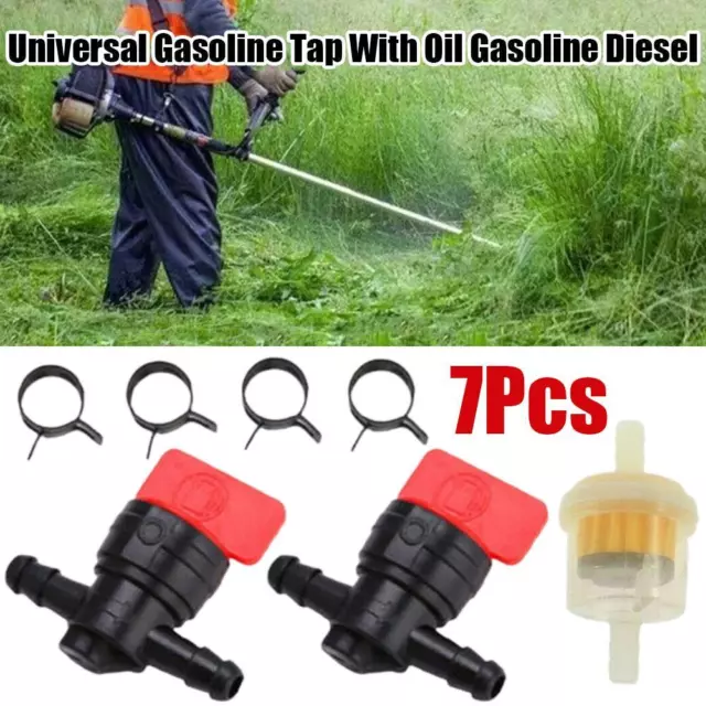 5 Stck. Universal Benzinhahn mit Öl Benzin für 6-8 mm Ø Schlauch Gartengeräte