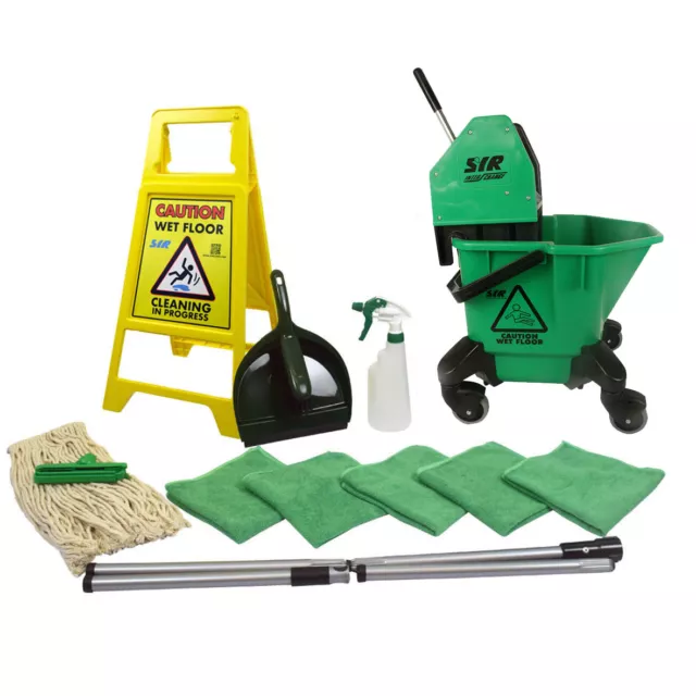 SYR TC20 Mop 20 Litre Bucket Floor Cleaning Starter Kit - Green