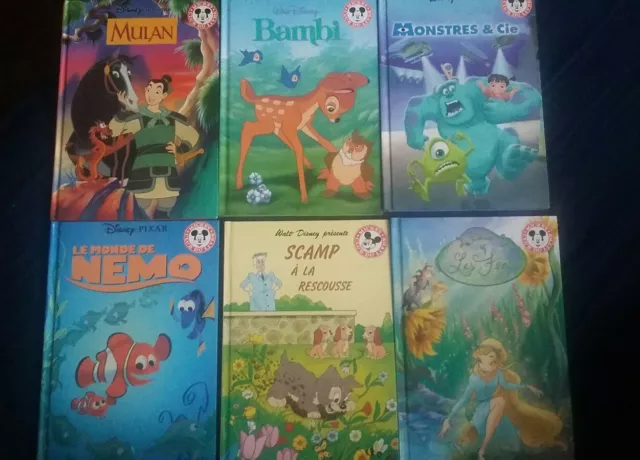 Lot 6 Livres Disney Pixar. Club Mickey. Lot livre enfant jeunesse illustré
