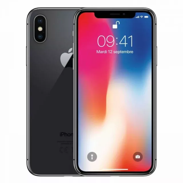 APPLE IPHONE X 256 Go GRIS Régénéré Condition Excellente Grade A Garantie 12