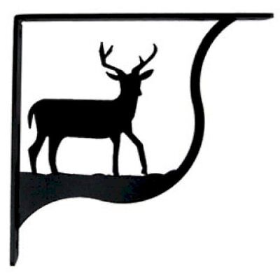 Wall Shelf Bracket Pair Of 2 Deer Pattern Wrought Iron 5.25" L Crafting Accent