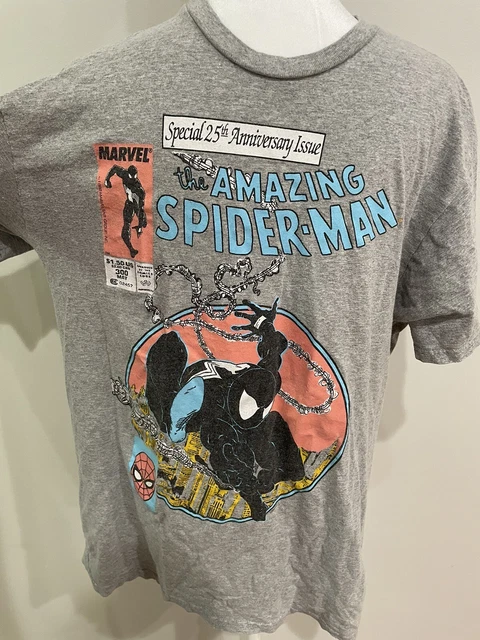 Spider Man T Shirt Mens Gray Special 25th Anniversary Issue Marvel Amazing Sz L