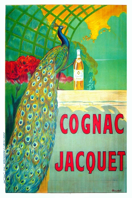 vintage art deco nouveau Cognac Jacquet A3 print  Poster painting