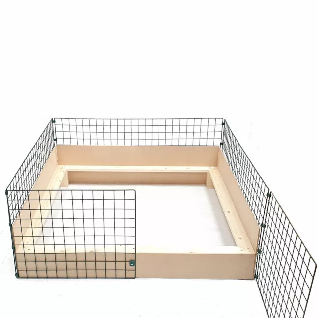 Dog Puppy Whelping Box 1.2m x 1.2m(4ft x 4ft) With Timber Insert & Pig Rails Pen