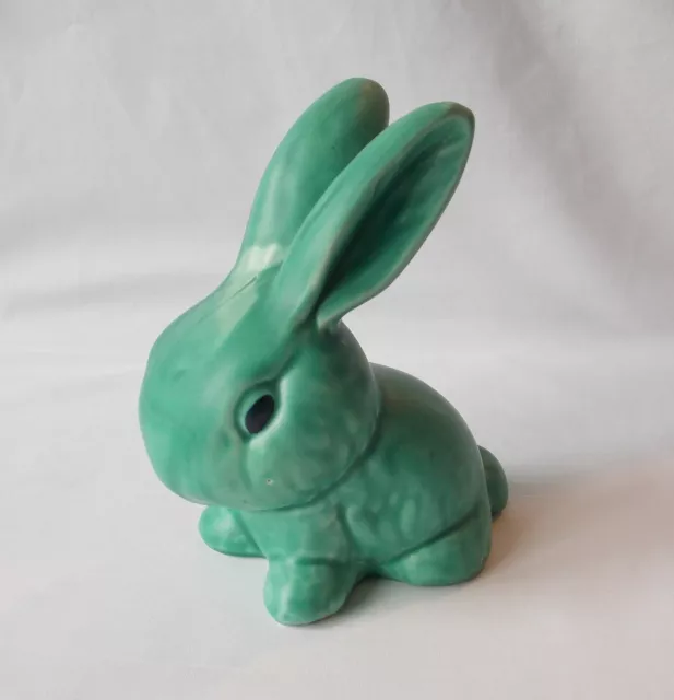 Vintage Sylvac Keramikstil Grüner Hase, Kaninchen. Hergestellt In England. 5,5" Hoch.