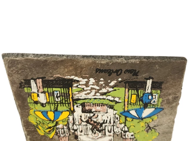 Vintage New Orleans Roof Tile Jackson Square Andrew Jackson Monument Handpainted 9