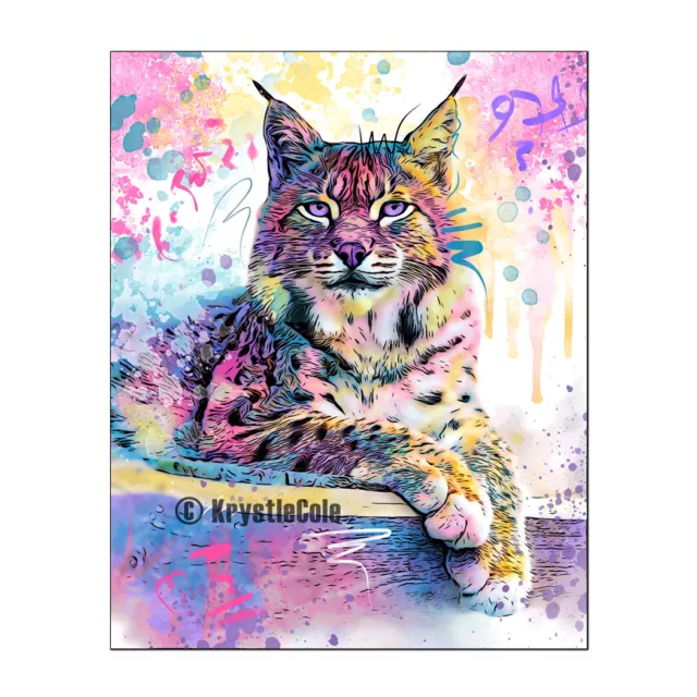 Lynx Art Print on PAPER or CANVAS. Original Big Cat Artwork by Krystle Cole