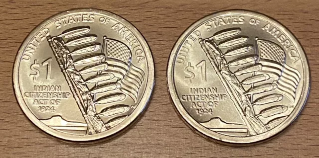 USA: Native American 1 Dollar Coin 2024, Citizenship Act of 1924, Mint D + P