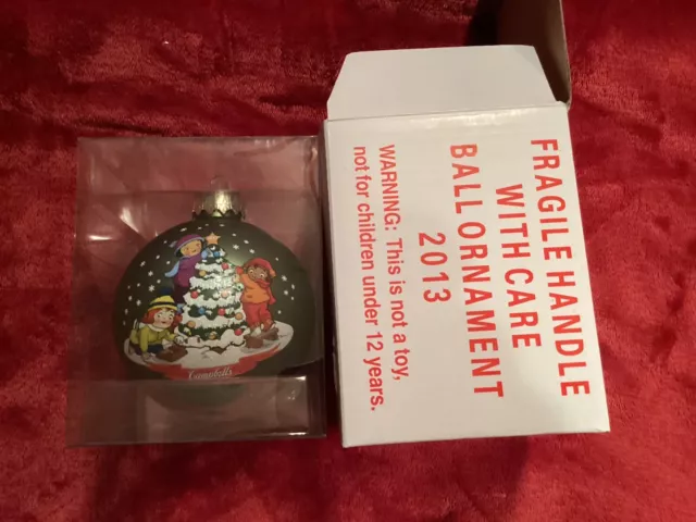 Campbells Soup Kids Collectors 2013 Glass Ball Christmas Ornament Green Tree