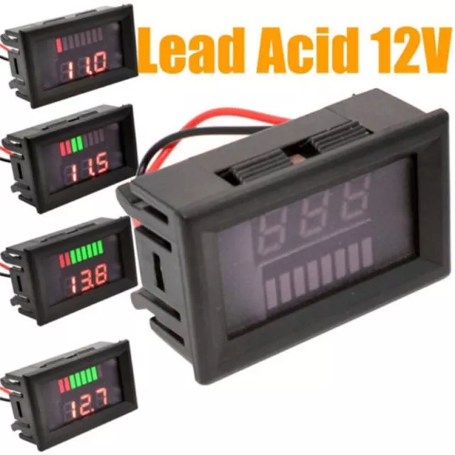 LED Digital Display Voltmeter Car Motorcycle Voltage Volt Gauge Panel Meter 12V