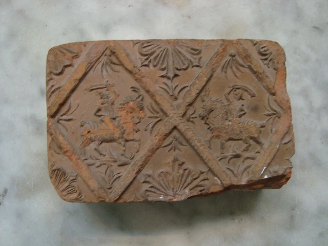 rare early17th century delft dutch  firebrick/tile