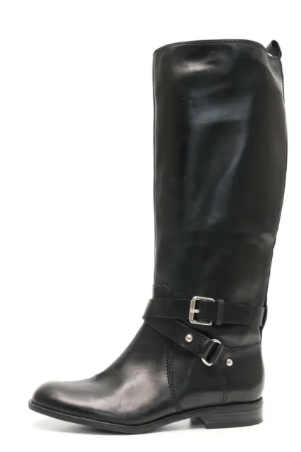 Women's ENZO ANGIOLINI Black Leather Riding Tall Boots Size 6 $199