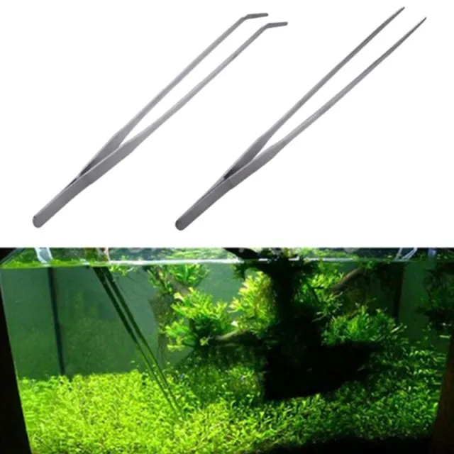 Stainless Steel Aquarium Tweezers Pliers Fish Tank Plant Aquascape Tools C-wf