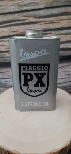 Vespa 1litre (1 quart) Oil Can. New. PX T5  GS Small frame stroke oil. custom