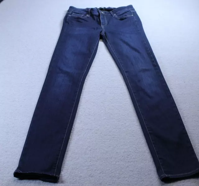 Paige Jeans Womens Size 28 Blue Skyline Skinny Low Rise Dark Wash Stretch Denim