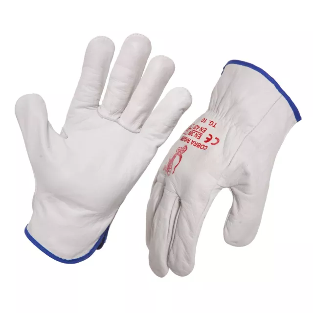 12 Pack - Protective Quality  Leather Riggers Gloves. Style No: 471100.