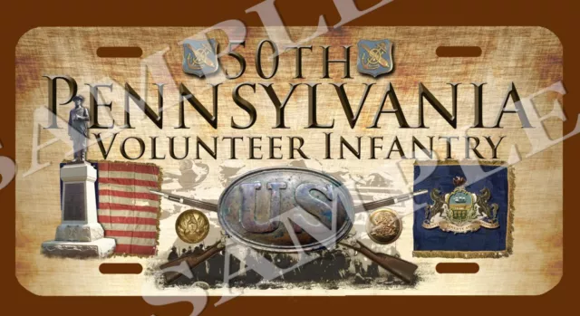 50th Pennsylvania Infantry American Civil War Themed vehicle license plate