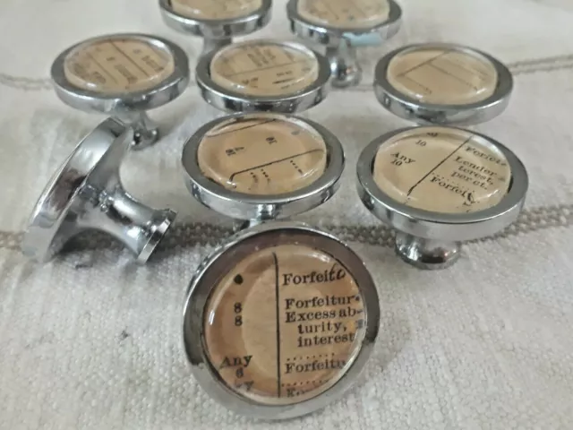 6 steam punk cabinet dresser drawer door pulls salvage old glass round inset