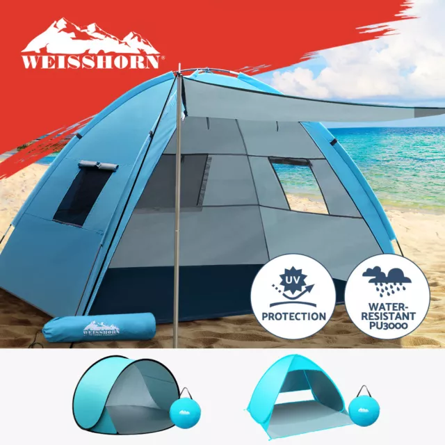 Weisshorn Camping Tent Beach Tent Portable Sun Shade Outdoor Fishing 2-4 Person