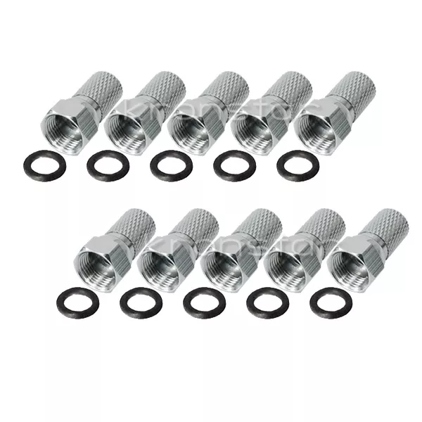 100x F-Stecker 8,2mm WASSERSCHUTZ Gummiring Koaxialkabel Koax Antennen SAT-Kabel