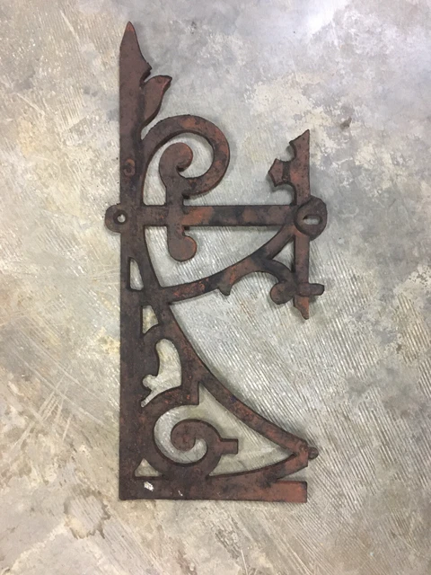 antique architectural Gingerbread end  Piece salvage cast iron Rare Beautiful