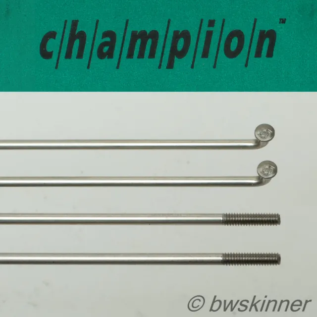 2x DT Swiss Champion Spokes. 294mm. Silver. J-Bend.