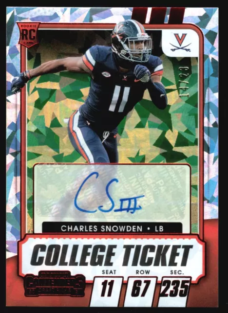 2021 Panini Contenders Draft Picks Charles Snowden Cracked Ice Rookie Auto /23