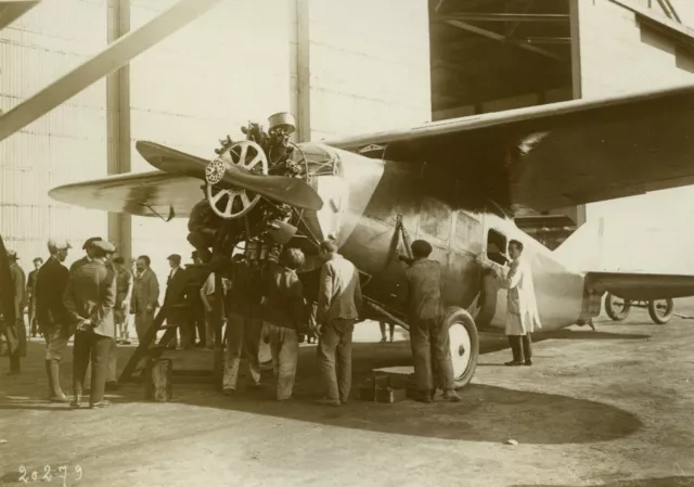 France le Bourget Bernard airplane pilot Tarascon Old Photo Rol 1927